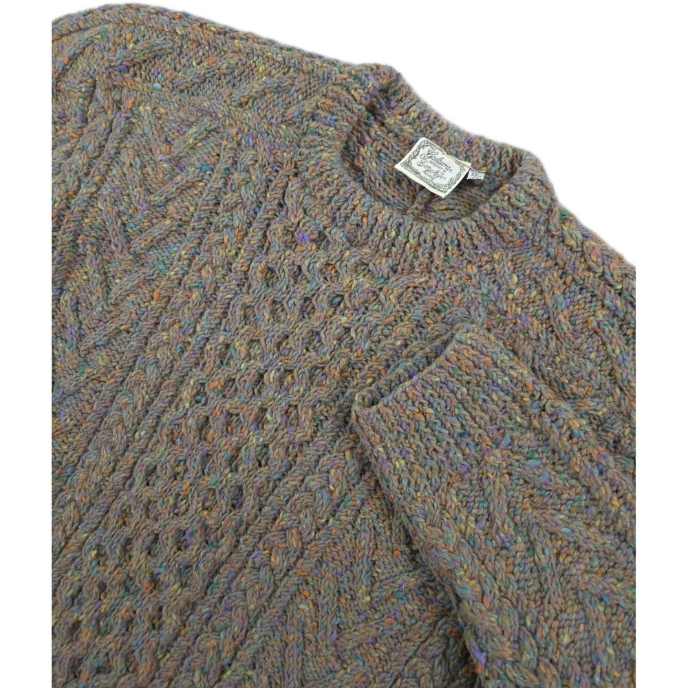 Vintage Gaeltarra Sweater Mens Large Ireland Handknit Wool Aran Fisherman RARE‎